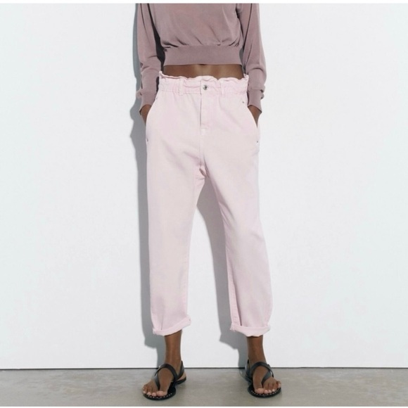 Zara Denim - Zara Paperbag High Waisted Baggy Jeans Size 2
